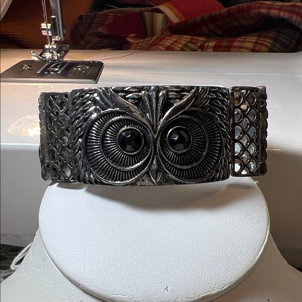 Silver Owl Cuff Bracelet